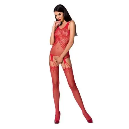 Roter ouvert Bodystocking BS070 von Passion