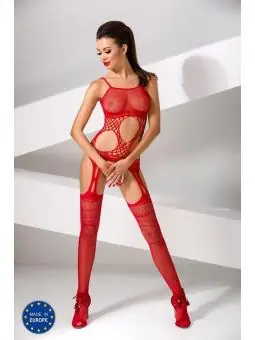 Roter ouvert Bodystocking BS047 von Passion