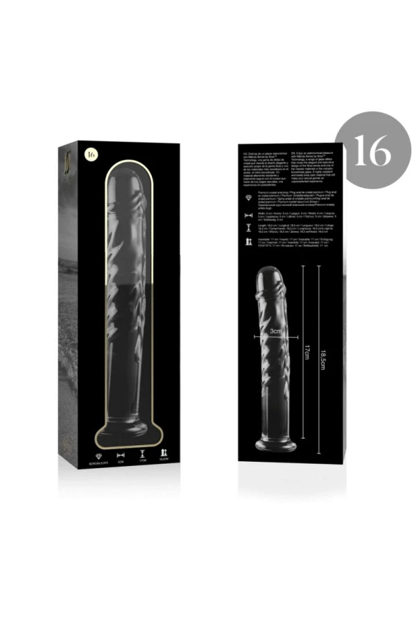 Modell 16 Dildo Borosilikatglas Klar 18.5 cm -O- 3 cm von Nebula Series By Ibiza