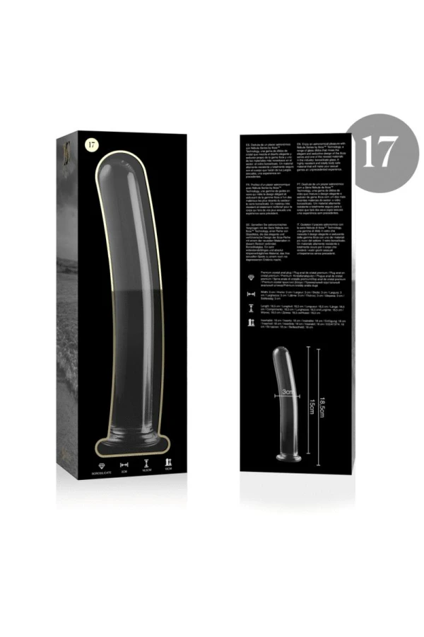 Modell 17 Dildo Borosilikatglas Klar 18.5 cm -O- 3 cm von Nebula Series By Ibiza