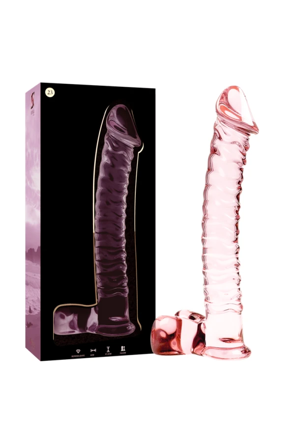 Modell 23 Dildo Borosilikatglas Rosa 21.5 cm -O- 4 cm von Nebula Series By Ibiza