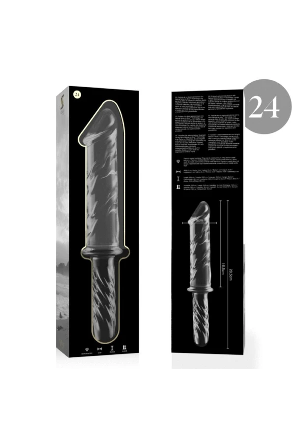 Modell 24 Dildo Borosilikatglas Klar 28.5 cm -O- 5 cm von Nebula Series By Ibiza