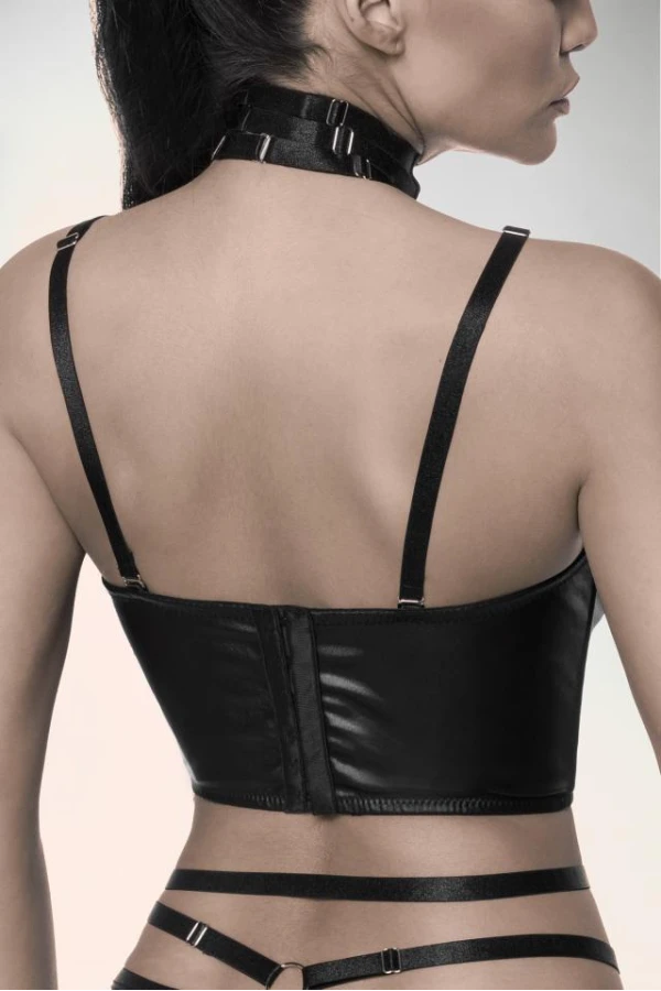 Harness-Wetlook Top schwarz von Saresia